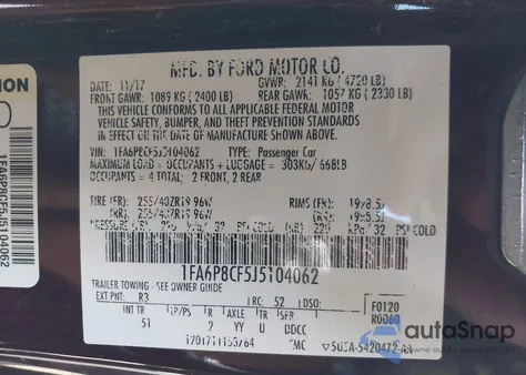 2018 Ford Mustang Gt Premium из США, поврежденный, VIN 1FA6P8CF5J5104062